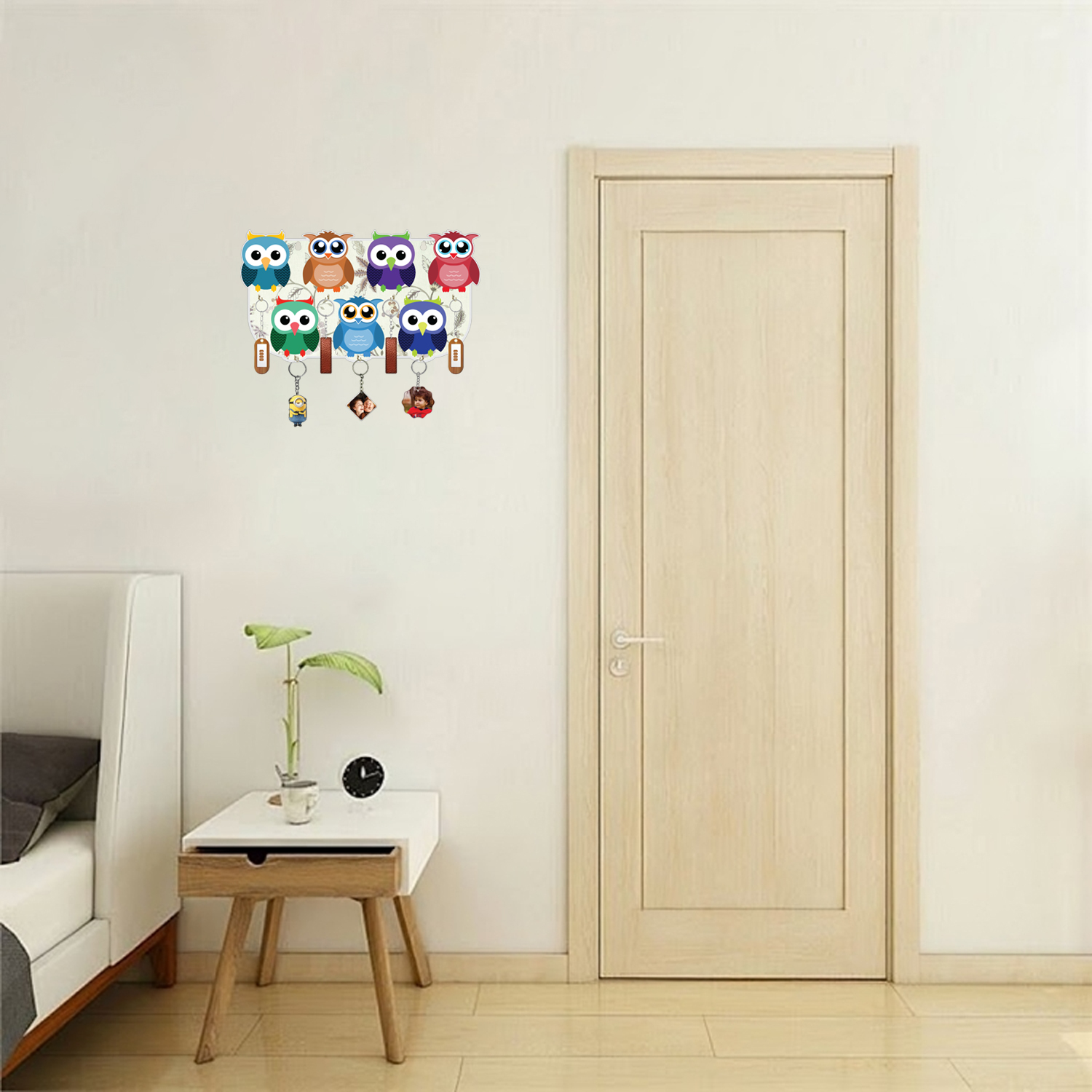 Charming Owl Wooden Key Holder For Decor / Living Room