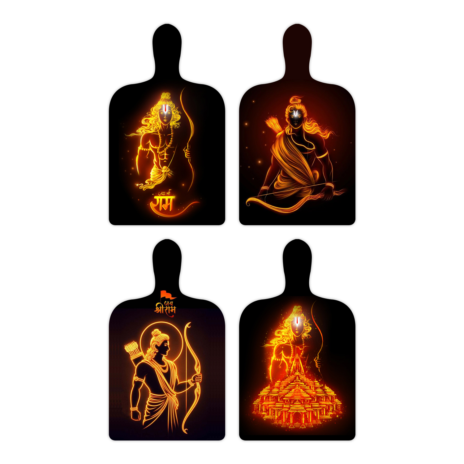 Ram Ji Blessings  Exquisite Wooden Decor Slates Set of 4