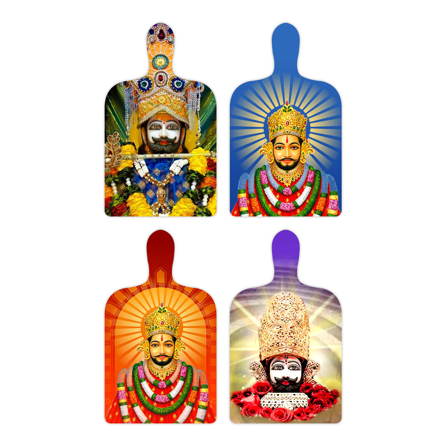 Shyam Baba: Light of Faith Wooden Decor  Slates Set Of 4