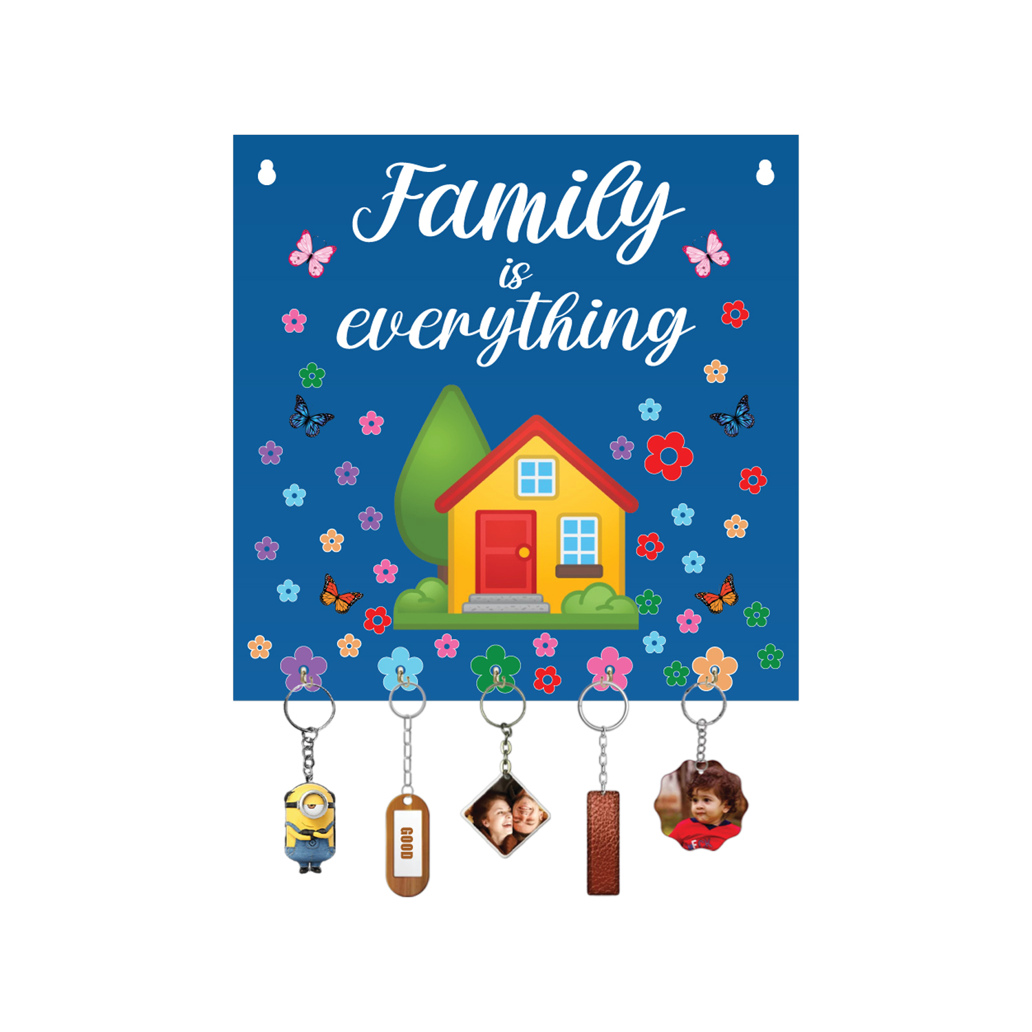 Family is Everything Wooden Key Holder For Decor / Living Room