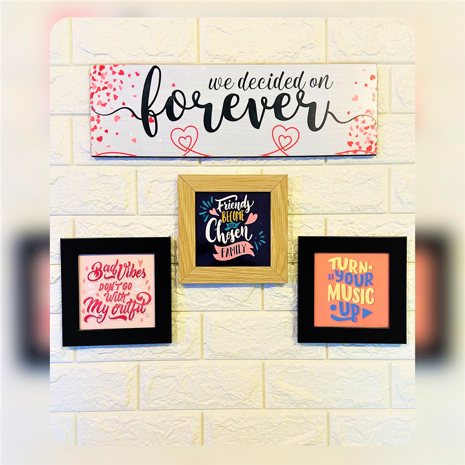 Forever Love or Friendship theme Wooden Wall Décor Combo