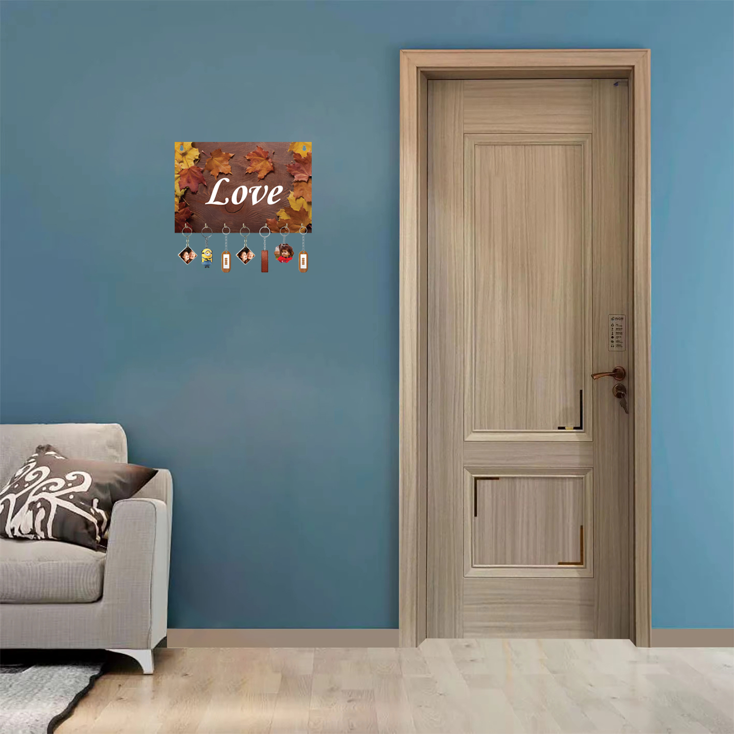 Wooden Love Key Holder For Decor / Living Room