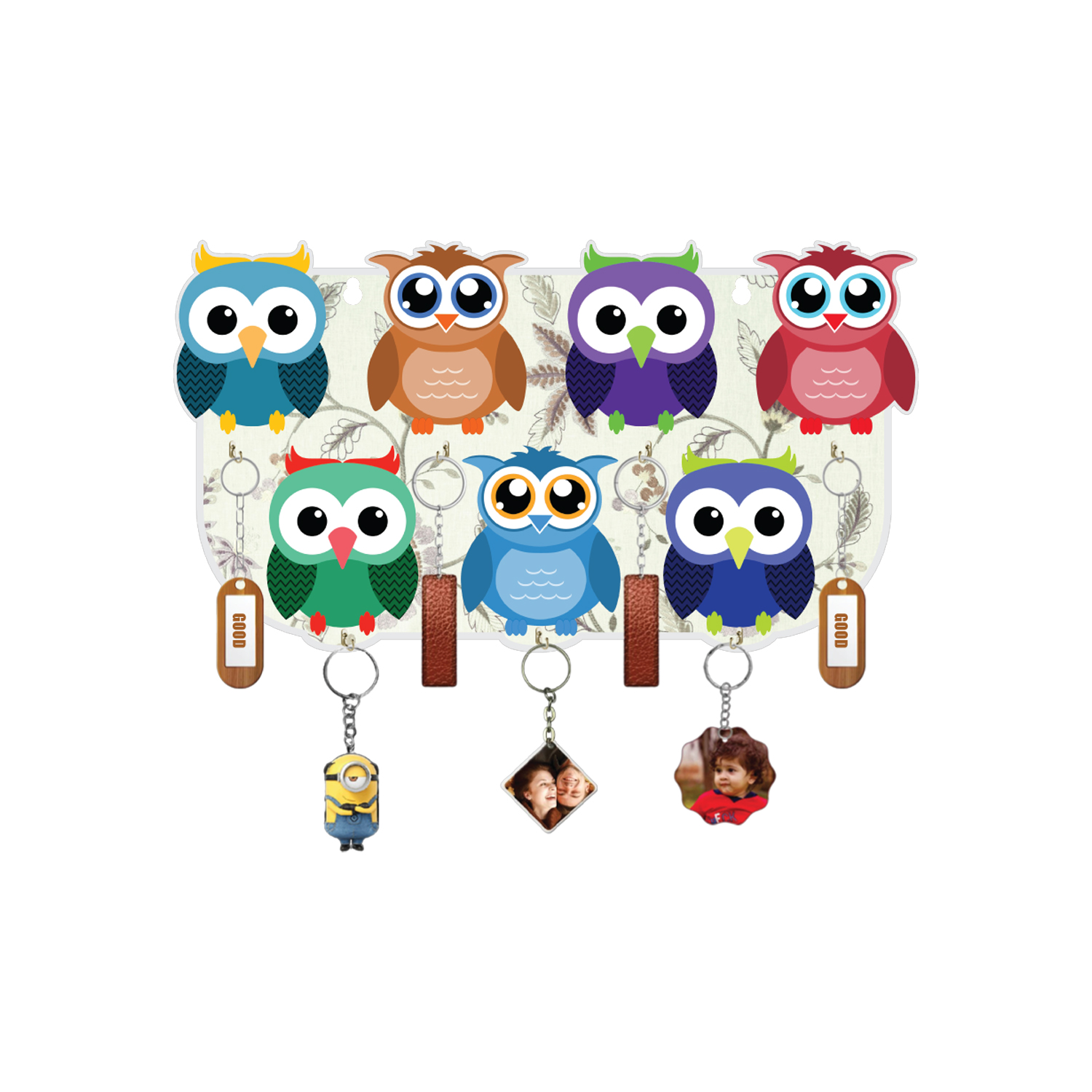 Charming Owl Wooden Key Holder For Decor / Living Room