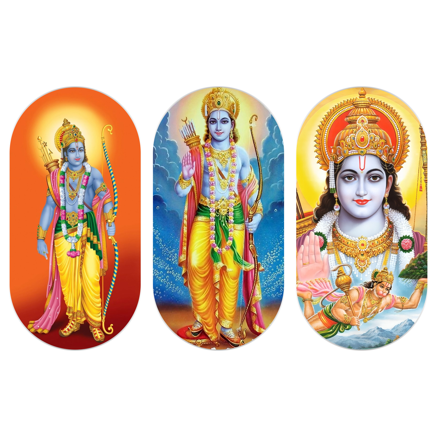 Shree Ram Ji Wooden Plank Set Of 3 Decor