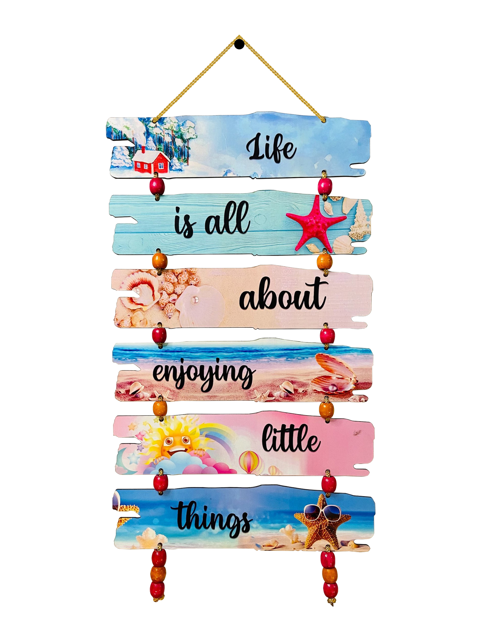 Little Things Wooden Wall Hanging - Life's Joyful Reminder Décor