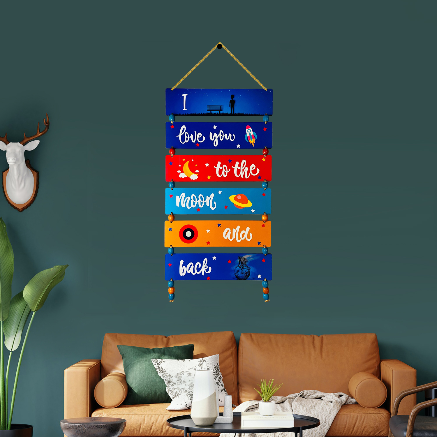 Love You to the Moon Wooden Wall Hanging - Sentimental Décor Piece