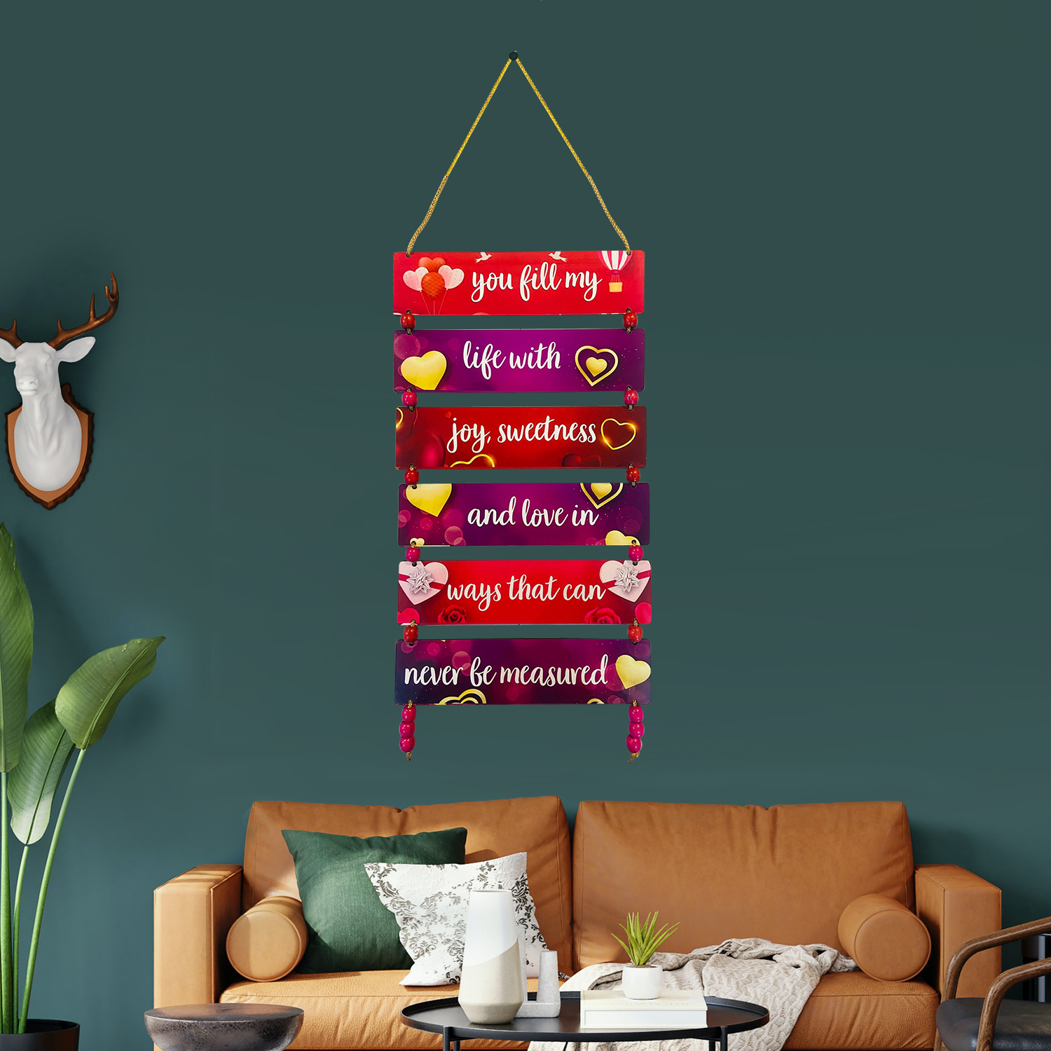 Heartfelt Gratitude Wooden Wall Hanging - Overflowing Love Décor