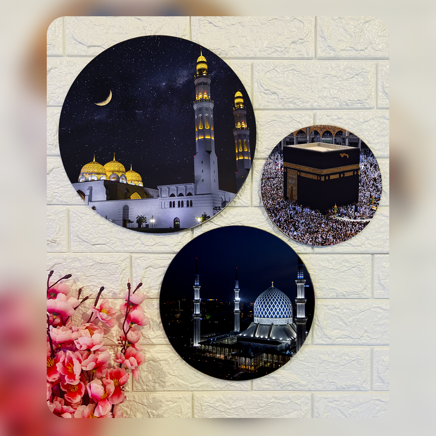 Islamic Moon Printed Wooden Plates