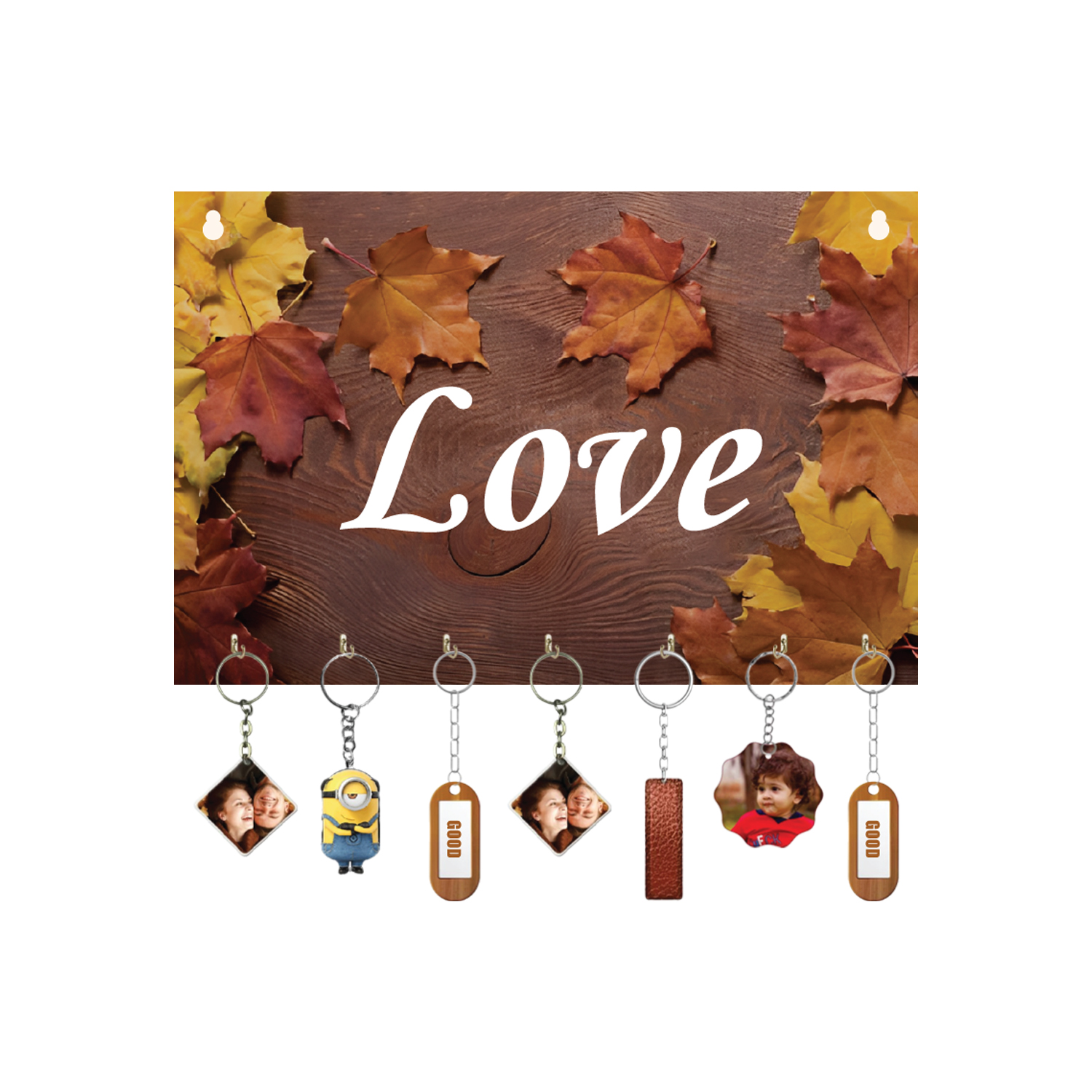 Wooden Love Key Holder For Decor / Living Room