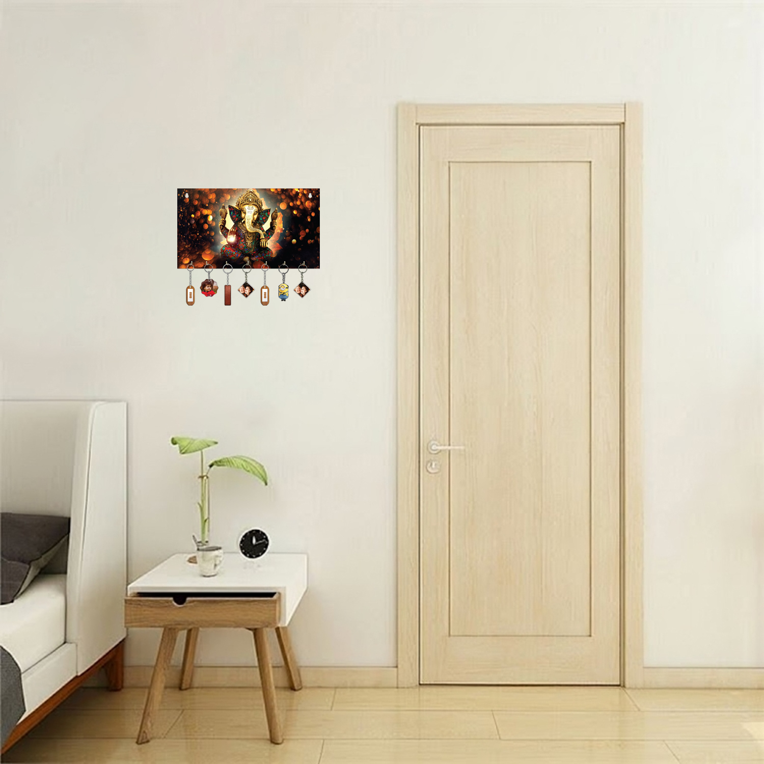 Ganesh Ji Wooden Key Holder For Decor / Living Room