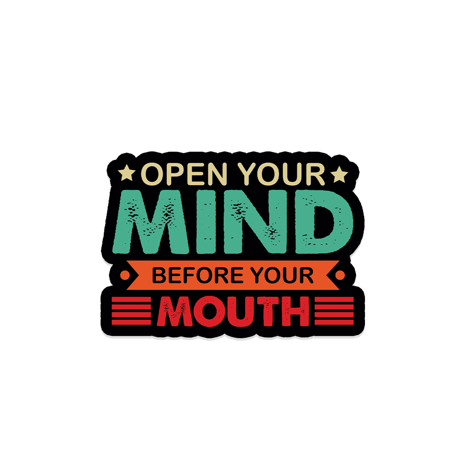 Open Your Mind Before Your Mouth Wooden Fridge Magnet