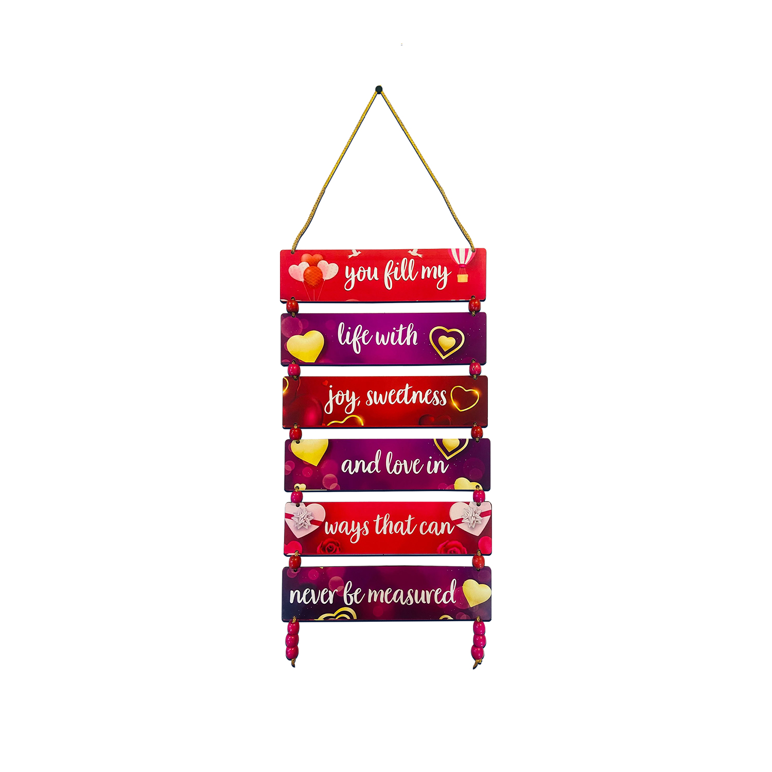 Heartfelt Gratitude Wooden Wall Hanging - Overflowing Love Décor