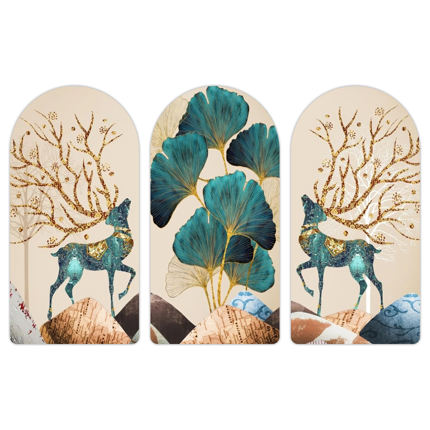 Nature Mural Wood Print Wooden Plank Set Of 3 Decor