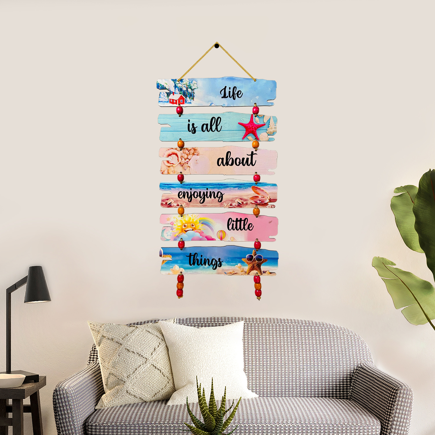 Little Things Wooden Wall Hanging - Life's Joyful Reminder Décor