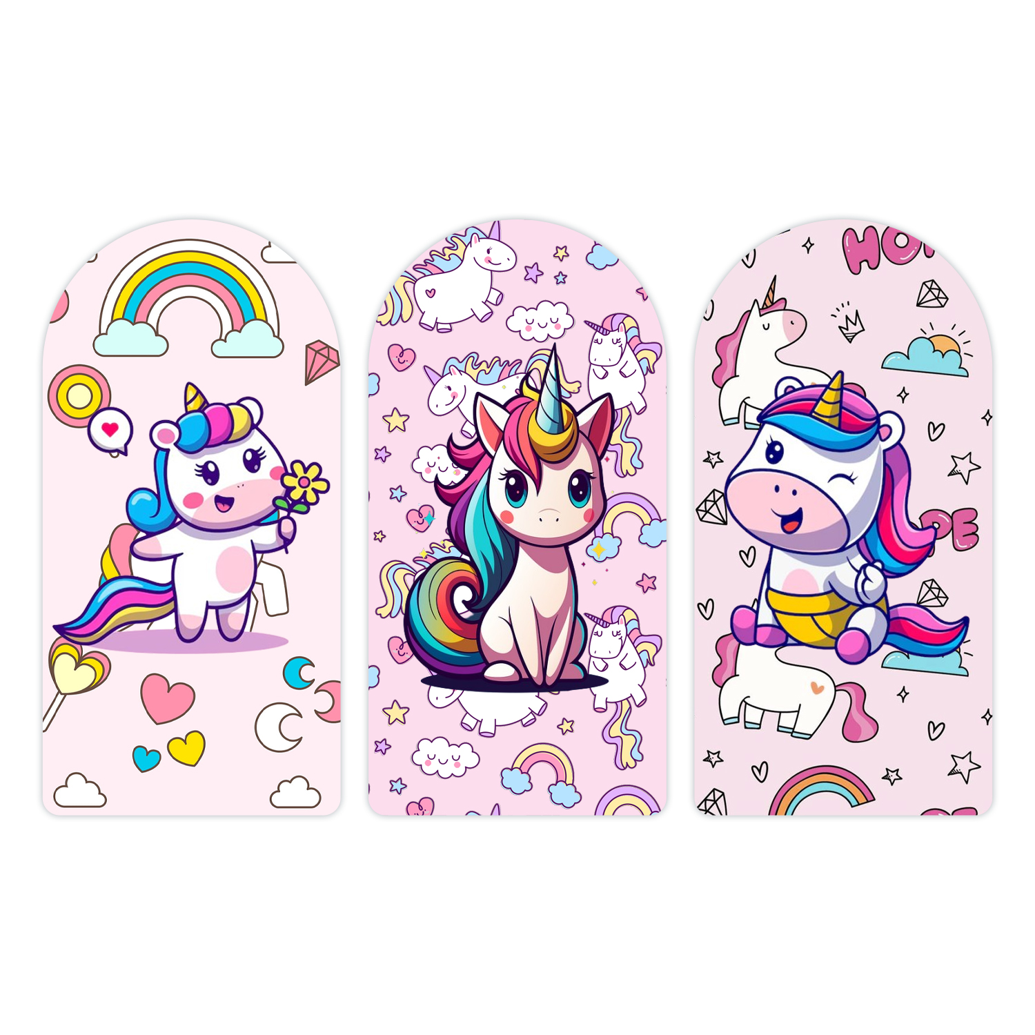 Rainbow’s End: The Journey Of A Magical Unicom Wooden Plank Set of 3 Décor