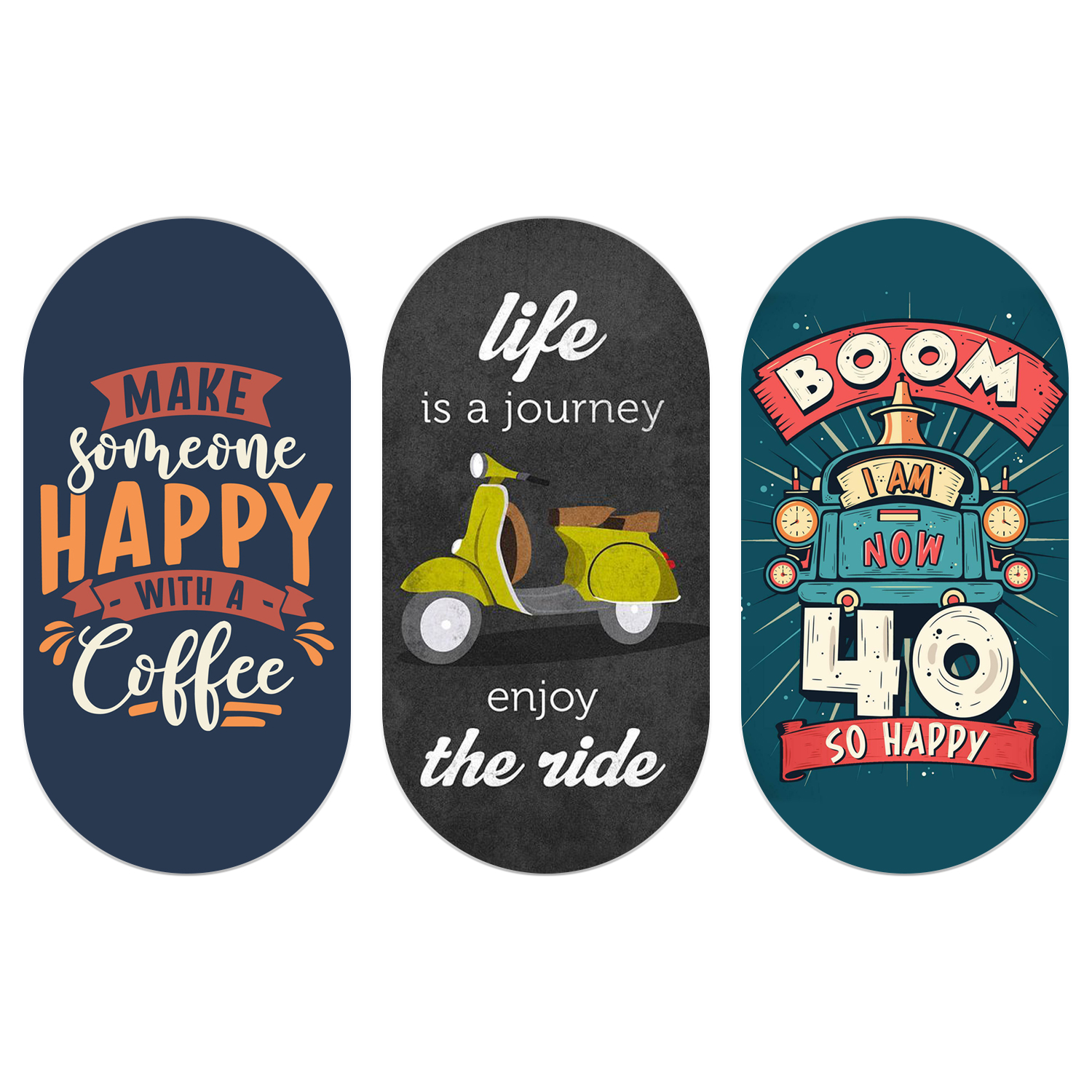 Life is a journey wooden plank set of 3 decor