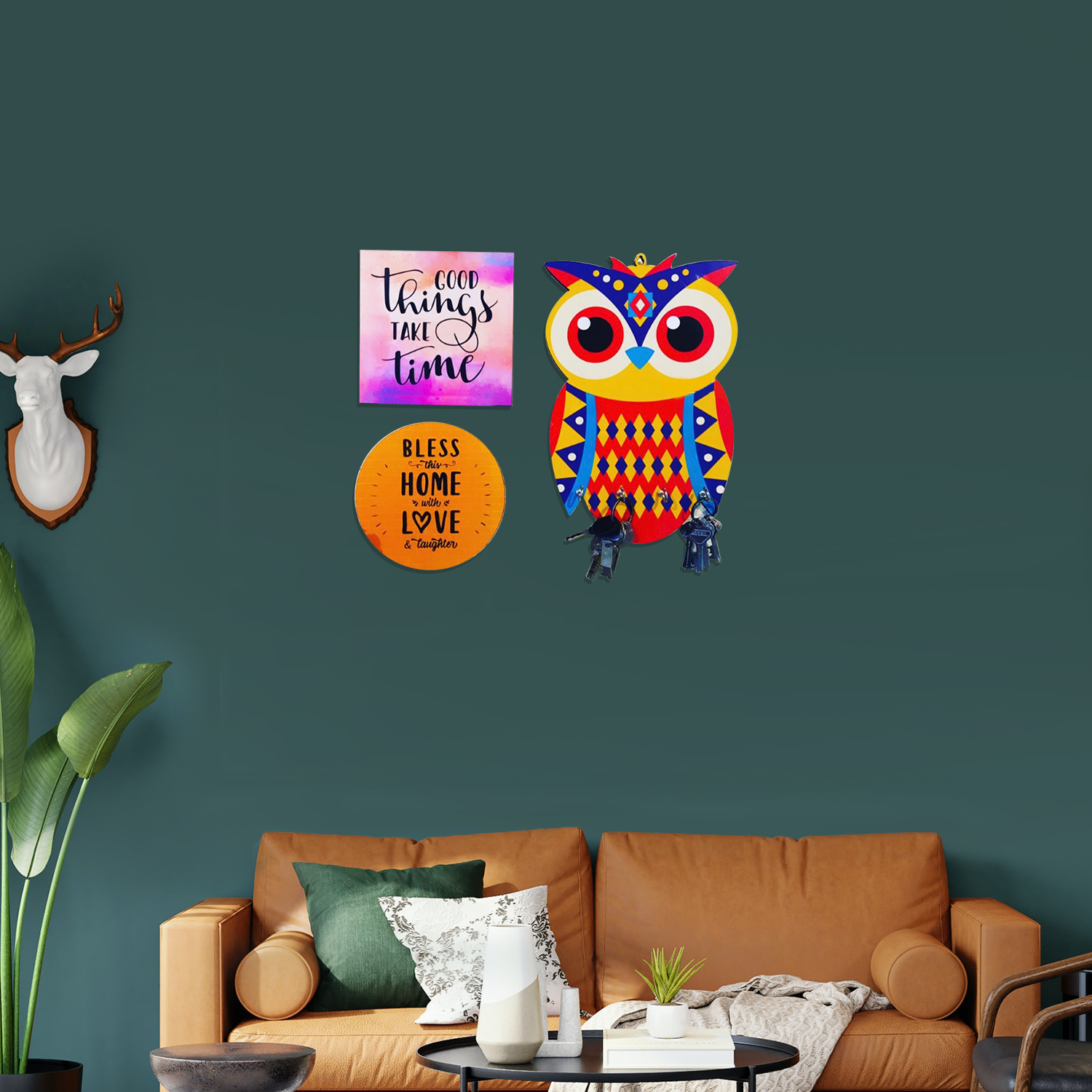 Owl Key Holder Combo with Planks