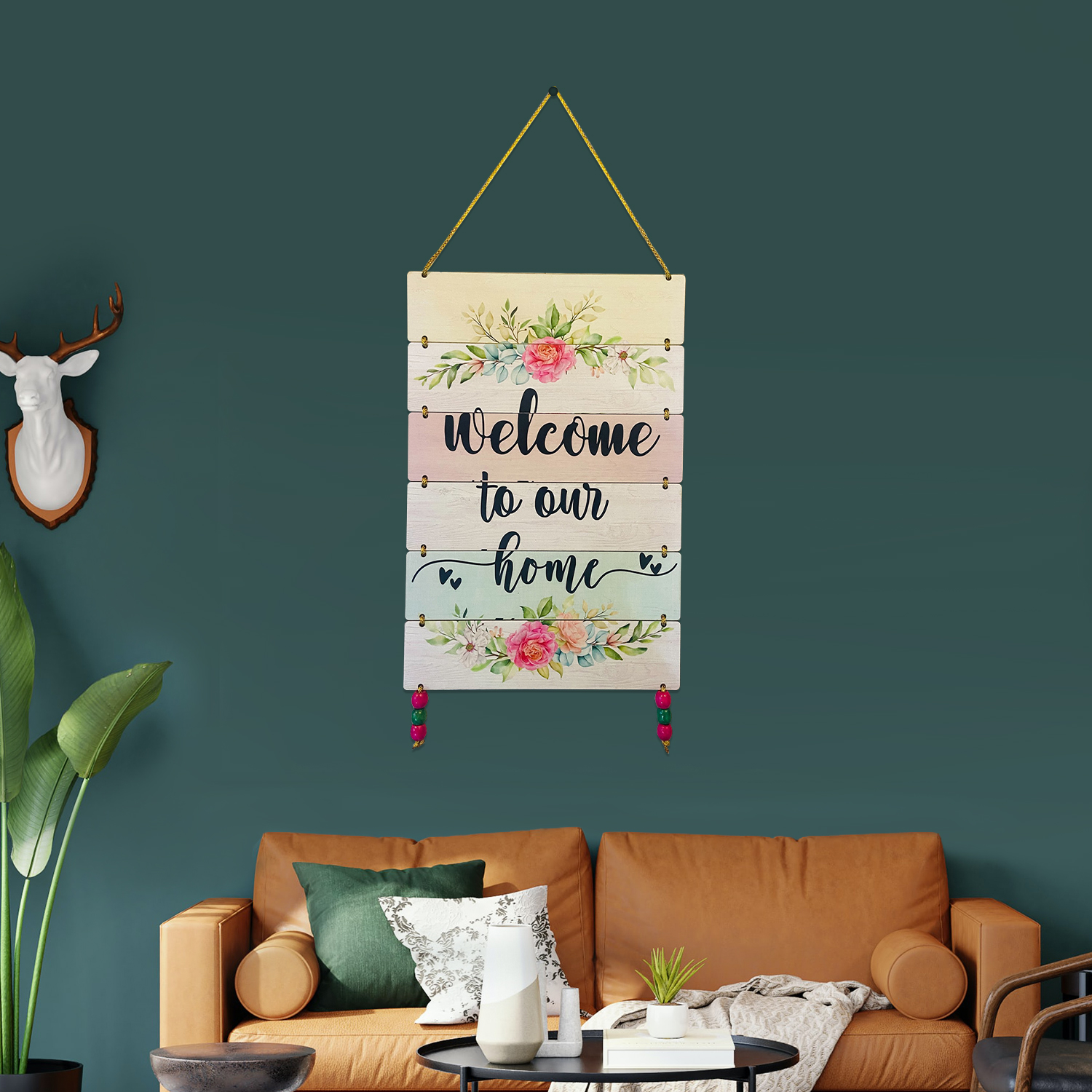 Welcome to our home Wooden Wall Hanging