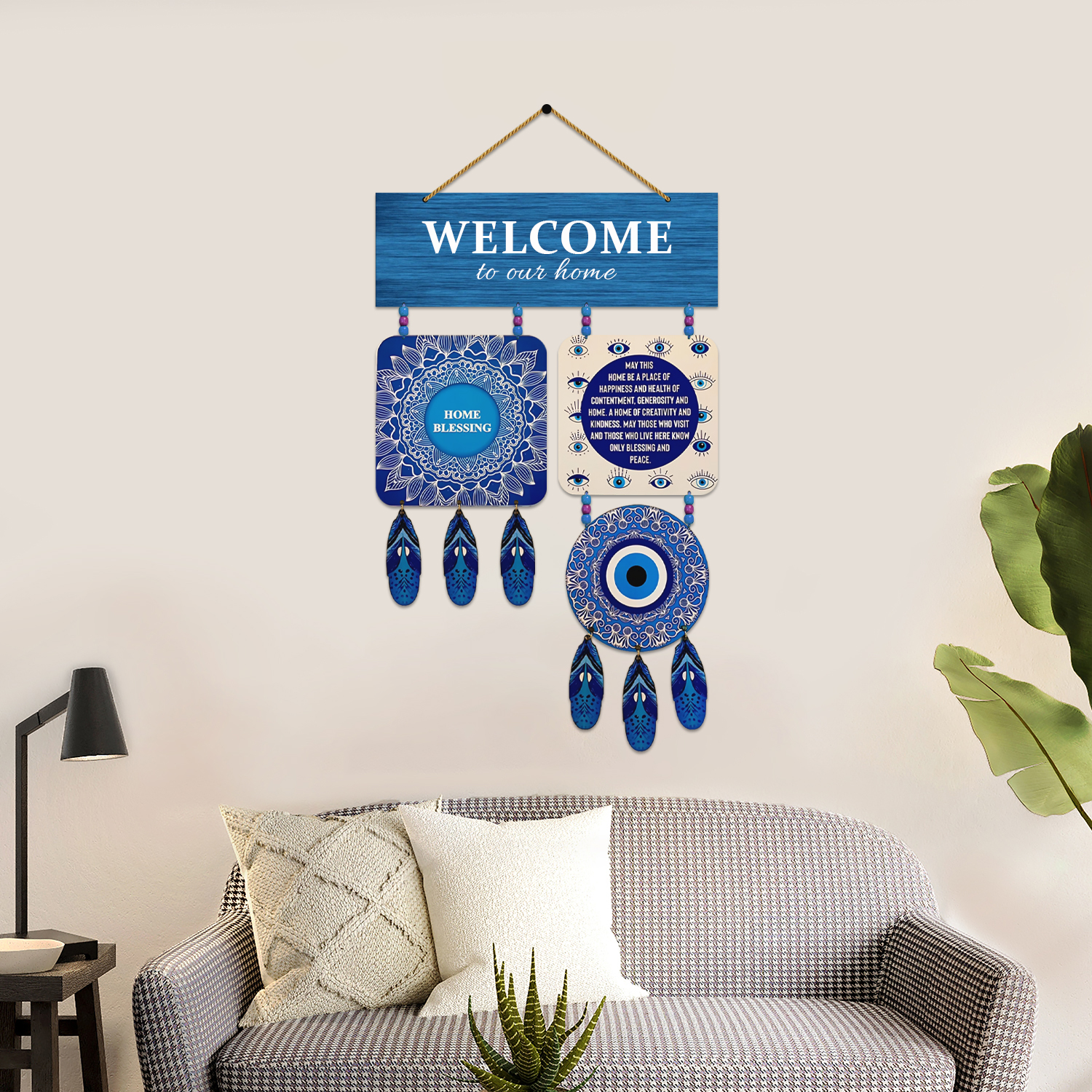 The Protective Evil Eye Decorative Wooden Wall Hanging