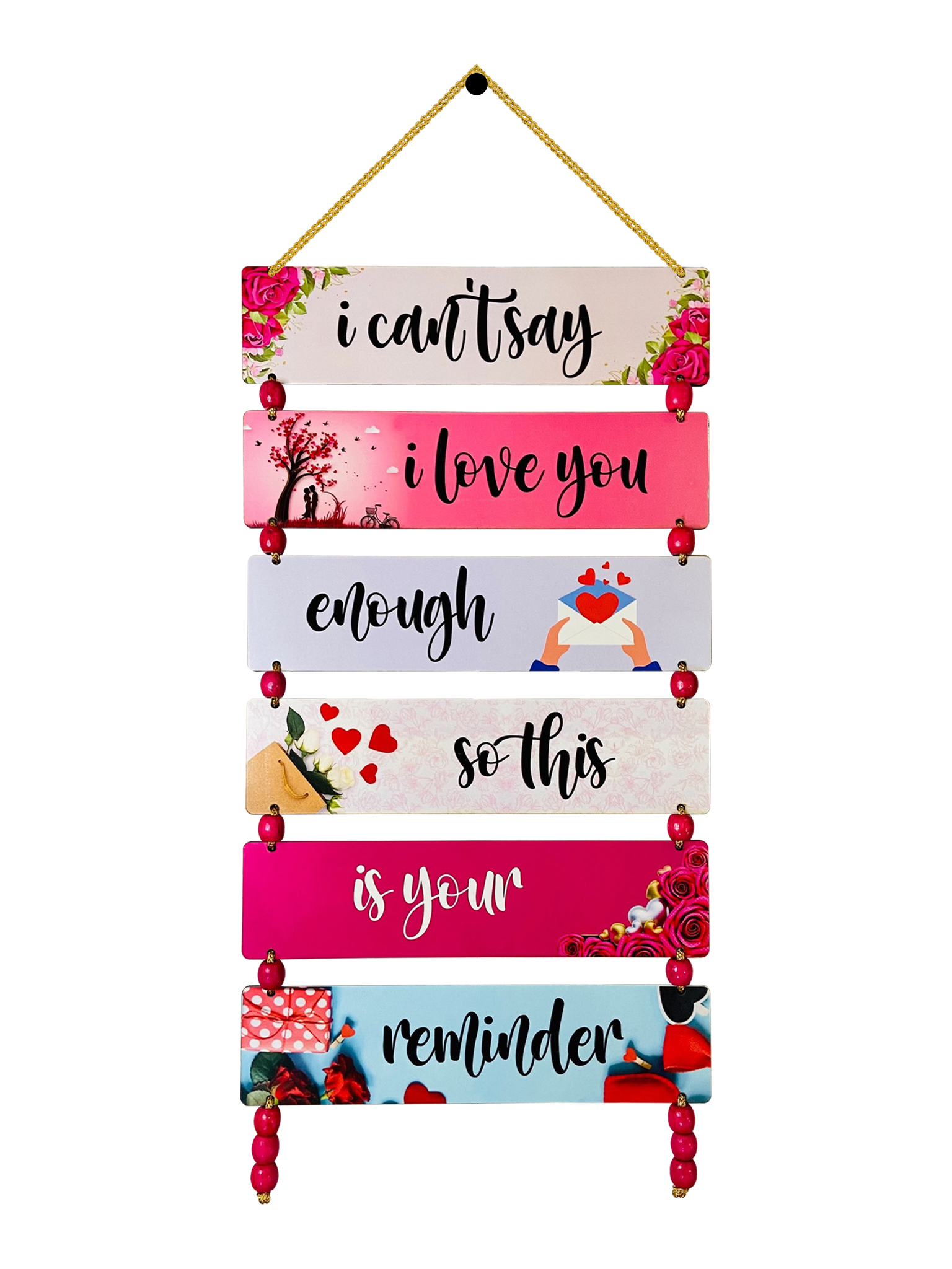 Love Reminder Wooden Wall Hanging - Heartfelt Message Décor