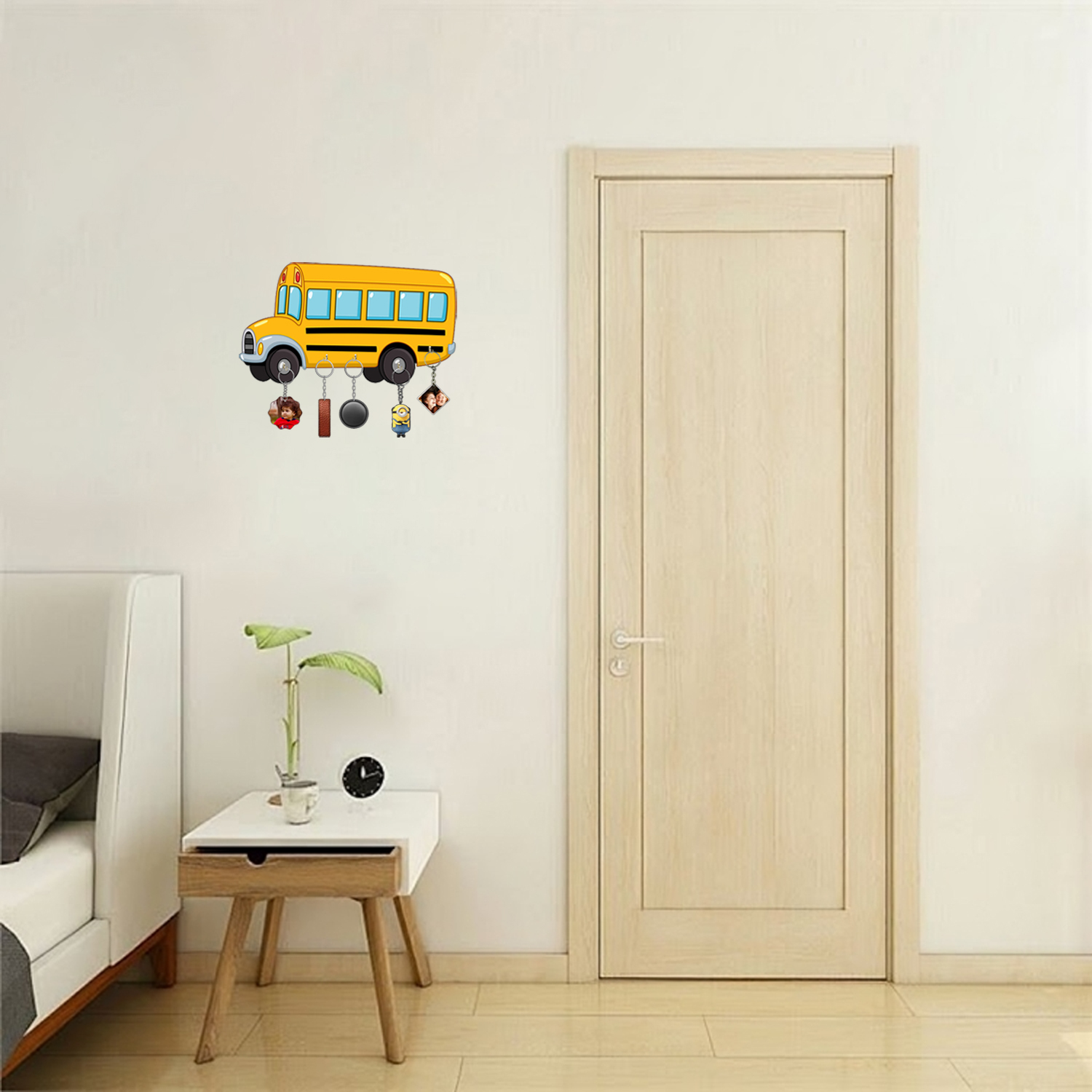 Family Wooden Quirky Van Key Holder For Decor / Living Room