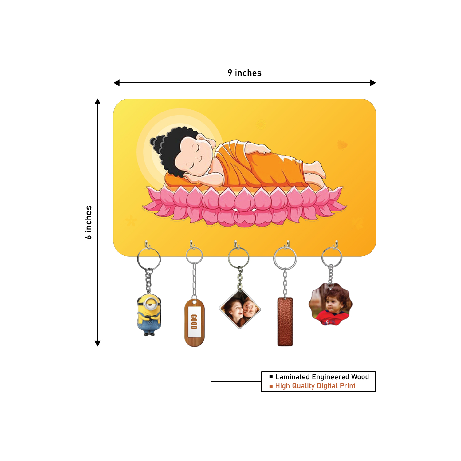 Hanuman Ji Wooden Key Holder For Decor /  Living Room