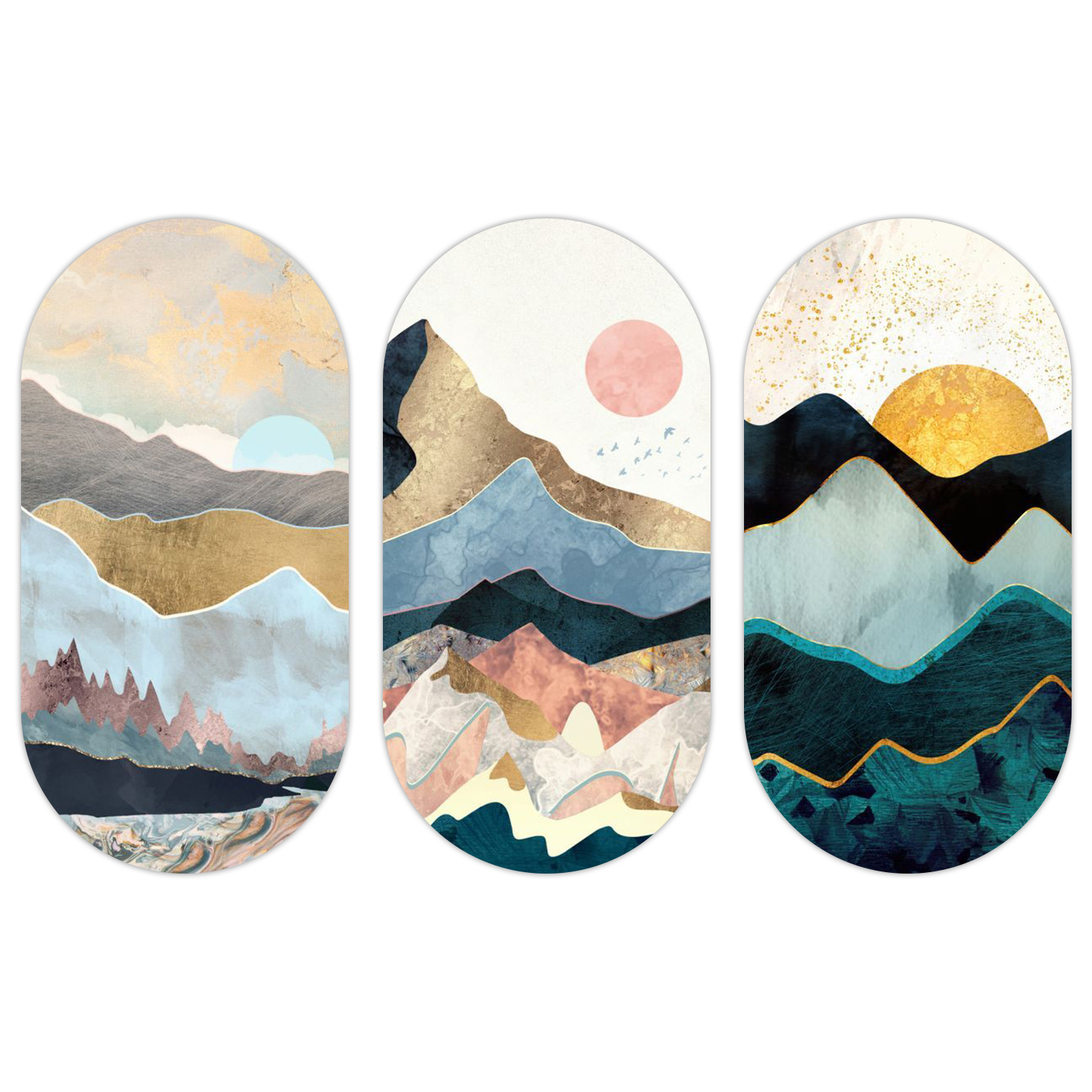 Mountain Picture Wooden Plank Set Of 3 Decore