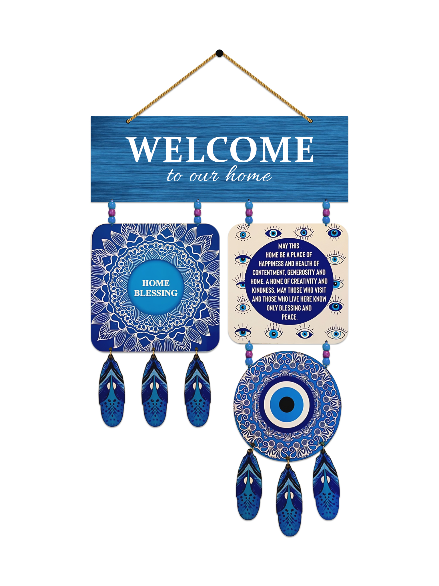 The Protective Evil Eye Decorative Wooden Wall Hanging