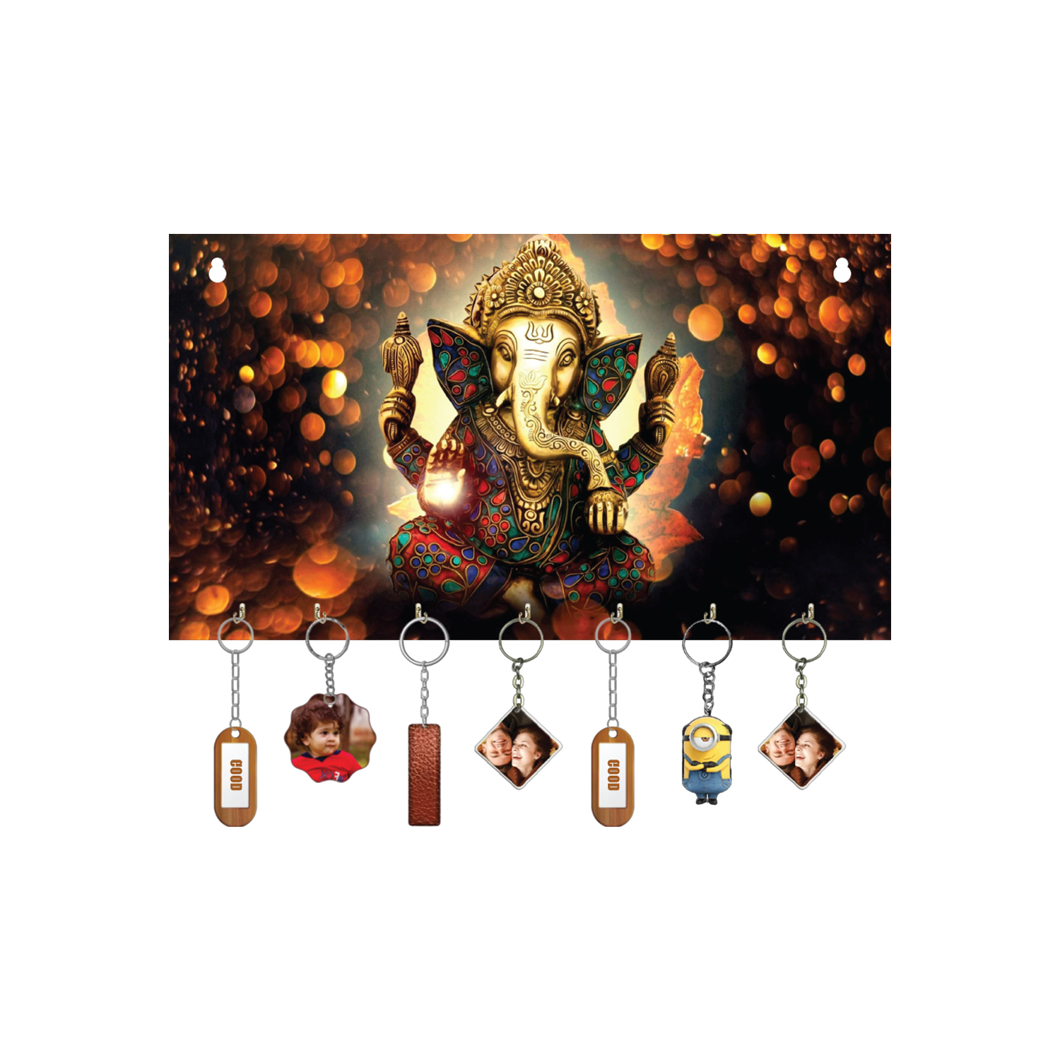 Ganesh Ji Wooden Key Holder For Decor / Living Room