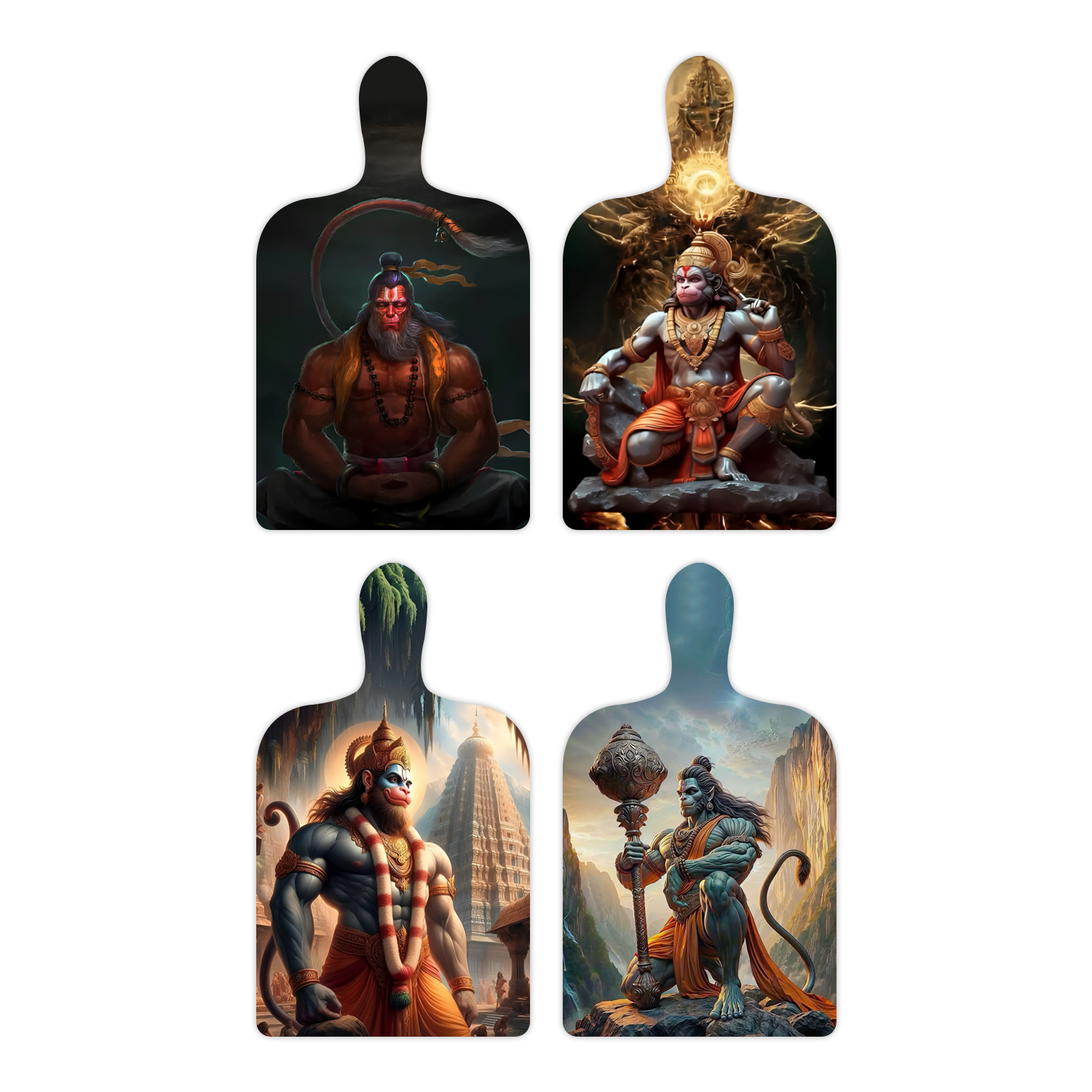 Bajrang Bali: The Divine Protector Wooden Decor Slates Set of 4