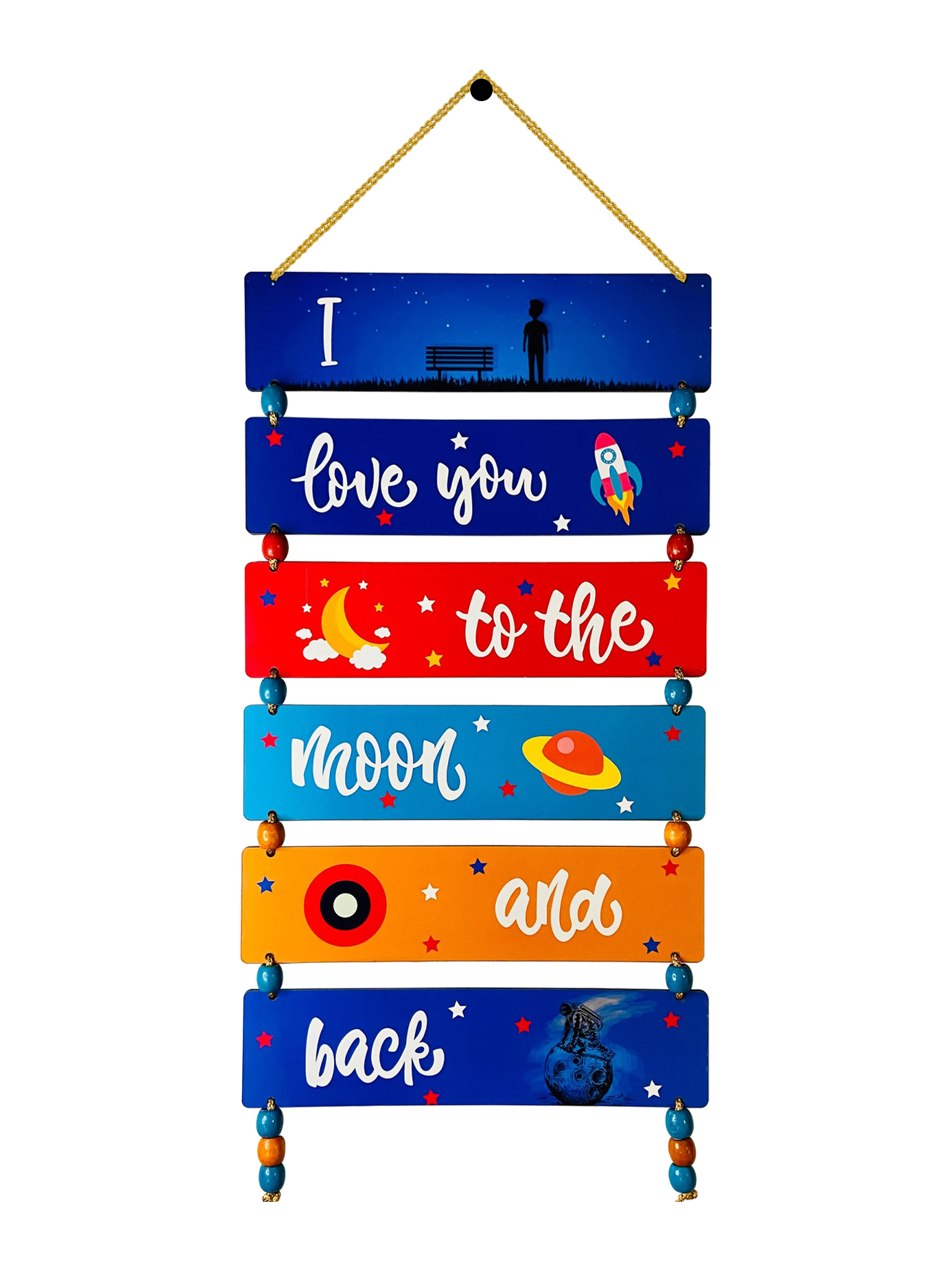 Love You to the Moon Wooden Wall Hanging - Sentimental Décor Piece